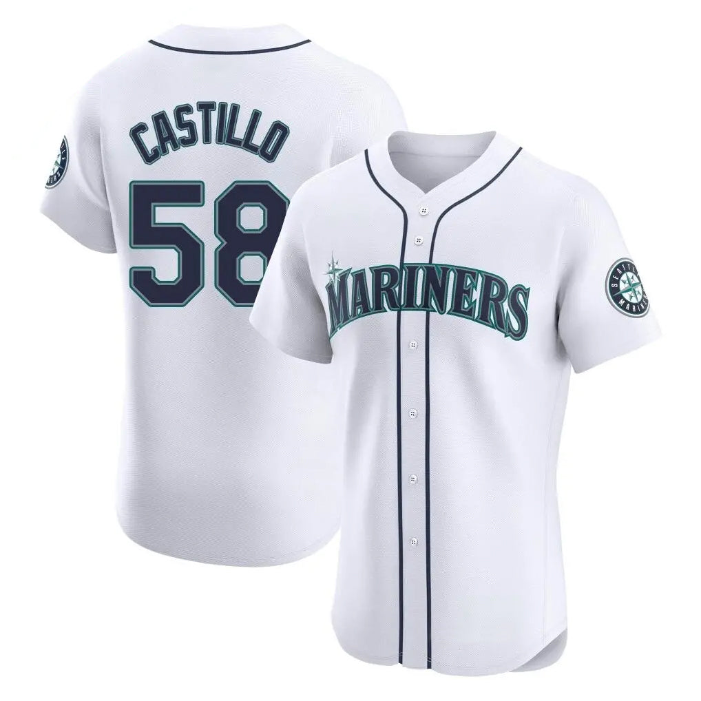 S.Mariners #58 Luis Castillo Player White Home Limited Elite Fdoa Stitched Jerseys