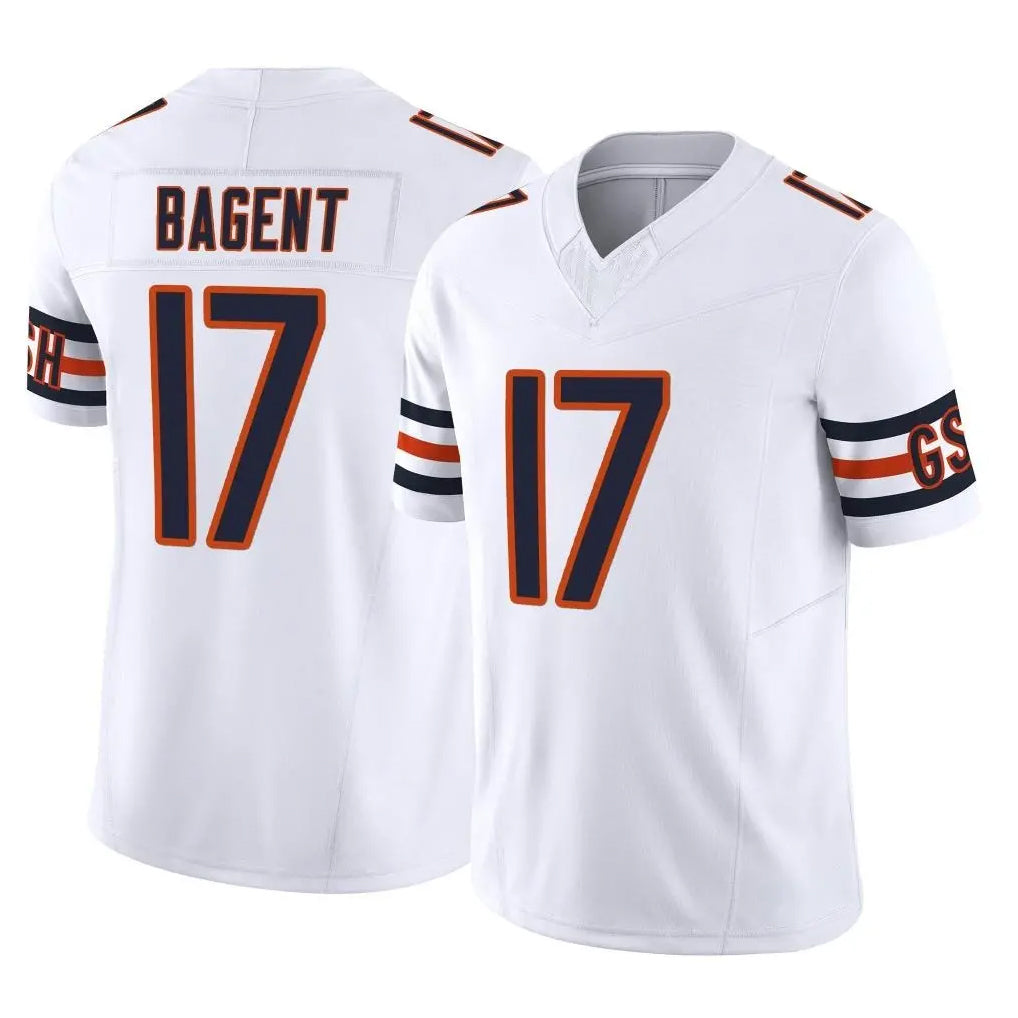 C.Bears #17 Tyson Bagent Player White Vapor F.U.S.E. Limited Home Game Gdoa Stitched Jerseys