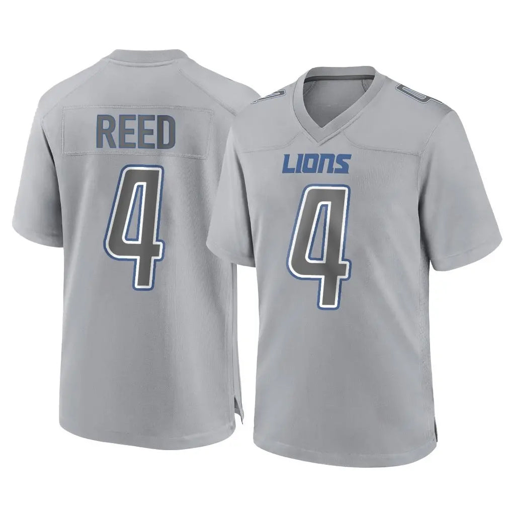 D.Lions #4 D.J. Reed Player Gray Atmosphere Fashion Home Game Gdoa Stitched Jerseys