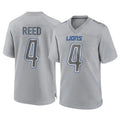 D.Lions #4 D.J. Reed Player Gray Atmosphere Fashion Home Game Gdoa Stitched Jerseys