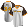 S.Diego Padres #34 Michael King Player White Home Cooperstown Collection Replica Game Fdoa Stitched Jerseys