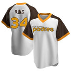 S.Diego Padres #34 Michael King Player White Home Cooperstown Collection Replica Game Fdoa Stitched Jerseys