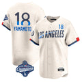 LA.Dodgers #18 Yoshinobu Yamamoto Player Cream World Series Meet City Connect Limited Home Fdoa Stitched Jerseys
