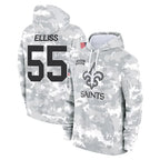 NO.Saints #55 Kaden Elliss Player Arctic Camo Salute to Service Pullover Hoodies Limited Game Gdoa Stitched Jerseys