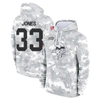 M.Vikings #33 Aaron Jones Sr. Player Arctic Camo Salute to Service Pullover Hoodies Limited Game Gdoa Stitched Jerseys