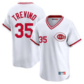 C.Reds #35 Jose Trevino Player White Cooperstown Collection Limited T-shirt Home Gdoa Stitched Jerseys