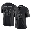 LV.Raiders #58 Jackson Powers-Johnson Player Black Reflective Limited Game Gdoa Stitched Jerseys