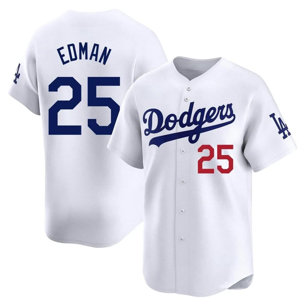 LA.Dodgers #25 Tommy Edman Player White Limited Home Fdoa Stitched Jerseys