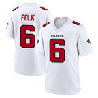 A.Falcons #6 Nick Folk Player White Team Color Home Game Gdoa Stitched Jerseys