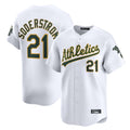 Athletics #21 Tyler Soderstrom Player White Limited Home Game Gdoa Stitched Jerseys