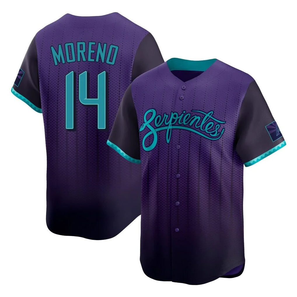 A.Diamondbacks #14 Gabriel Moreno Player Purple City Connect Limited Home Game Gdoa Stitched Jerseys