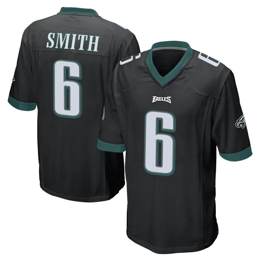 P.Eagles #6 DeVonta Smith Player Black Home Game Gdoa Stitched Jerseys