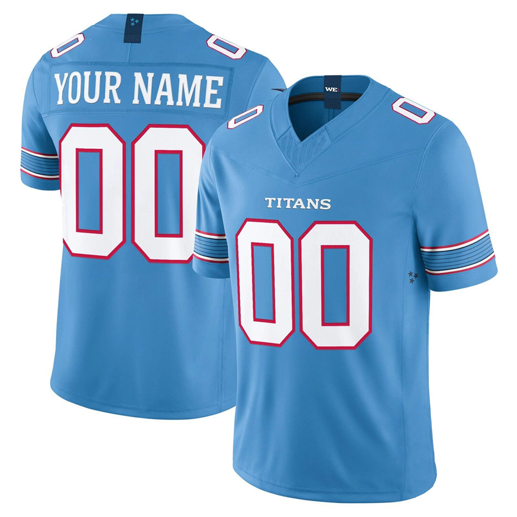 Custom T.Titans Light Blue Team Vapor F.U.S.E. Limited Home Game Any Name & Numbers Gdoa Stitched Jerseys