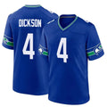 S.Seahawks #4 Michael Dickson Player Royal Throwback Home Game Gdoa Stitched Jerseys