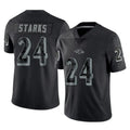 B.Ravens #24 Malaki Starks Player Black REFLECTIVE Limited Gdoa Stitched Jerseys