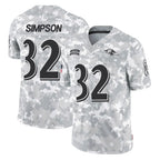 B.Ravens #32 Trenton Simpson Player Arctic Camo Salute to Service Limited Gdoa Stitched Jerseys