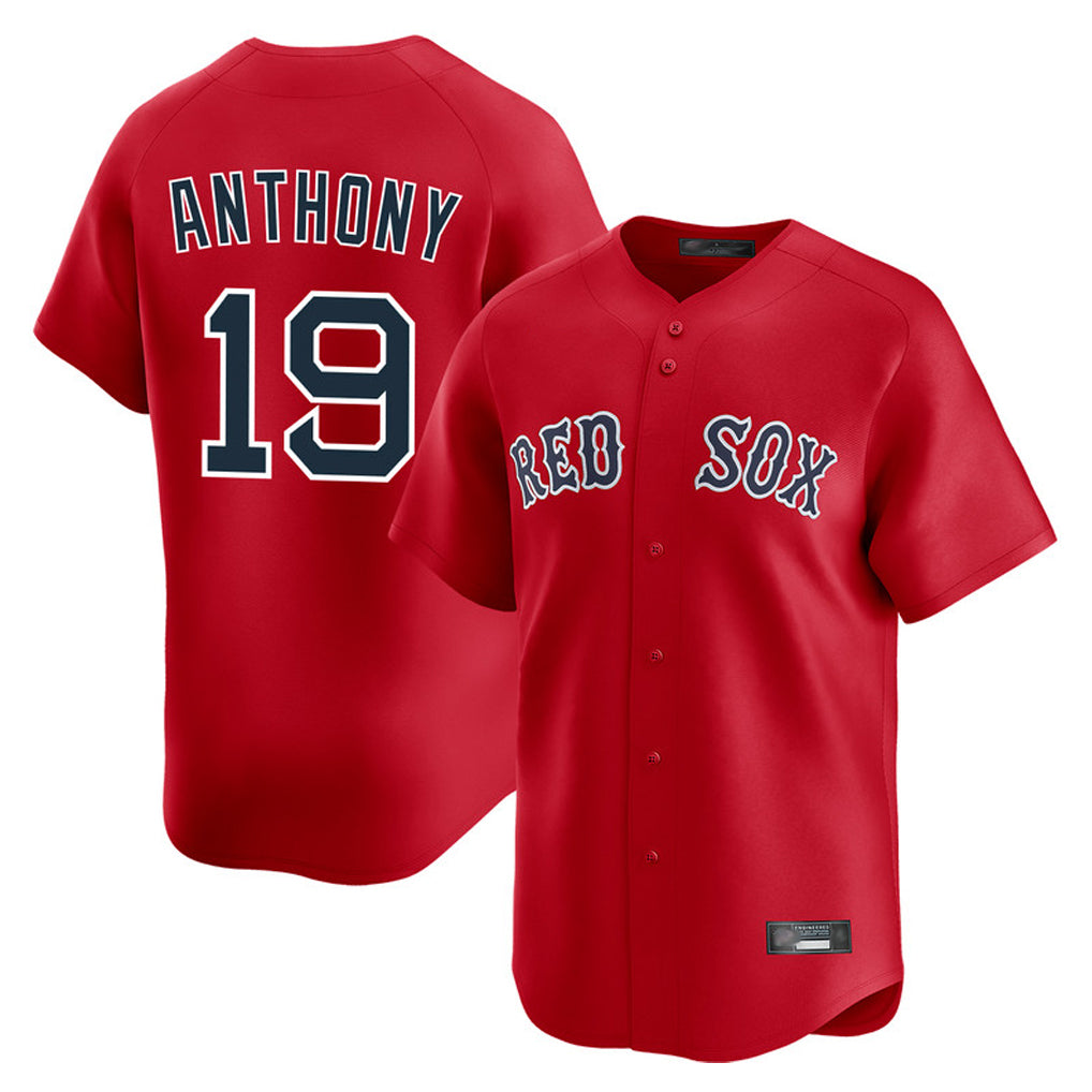 B.Red Sox #19 Roman Anthony Player Red Limited Home Game Gdoa Stitched Jerseys