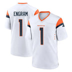 D.Broncos #1 Evan Engram Player White Home Game Gdoa Stitched Jerseys
