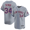 NY.Mets #34 Kodai Senga Player Gray Road Limited Home Fdoa Stitched Jerseys
