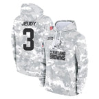 C.Browns #3 Jerry Jeudy Player Arctic Camo Salute to Service Hoodies Limited Game Gdoa Stitched Jerseys