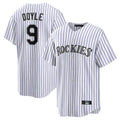 C.Rockies #9 Brenton Doyle Player White Game Home Gdoa Stitched Jerseys