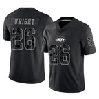 NY.Jets #26 Nahshon Wright Player Stealth Black Limited Reflective Home Game Gdoa Stitched Jerseys