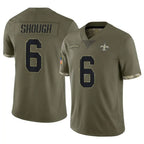 NO.Saints #6 Tyler Shough Player Olive Salute To Service Limited Gdoa Stitched Jerseys
