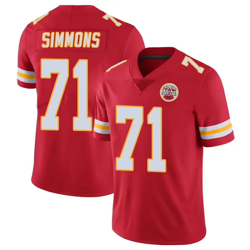 KC.Chiefs #71 Josh Simmons Player Red Limited Vapor Untouchable Home Game Gdoa Stitched Jerseys