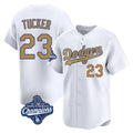 LA.Dodgers #23 Kyle Tucker Player Gold World Series Meet Collection Limited Home Fdoa Stitched Jerseys