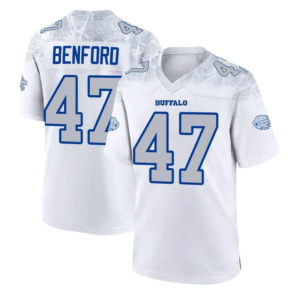 B.Bills #47 Christian Benford Player White Rivalries Collection Limited Gdoa Stitched Jerseys