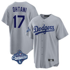 LA.Dodgers #17 Shohei Ohtani Player Gray World Series Meet Game Fdoa Stitched Jerseys
