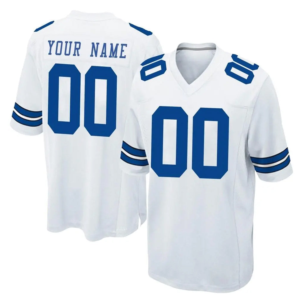 Custom D.Cowboys White Home Game Any Name & Numbers Gdoa Stitched Jerseys