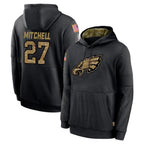 P.Eagles #27 Quinyon Mitchell Player Black Salute to Service Hoodies Limited Game Gdoa Stitched Jerseys