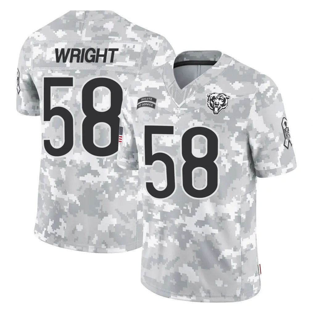 C.Bears #58 Darnell Wright Player Arctic Camo Salute to Service Limited Gdoa Stitched Jerseys