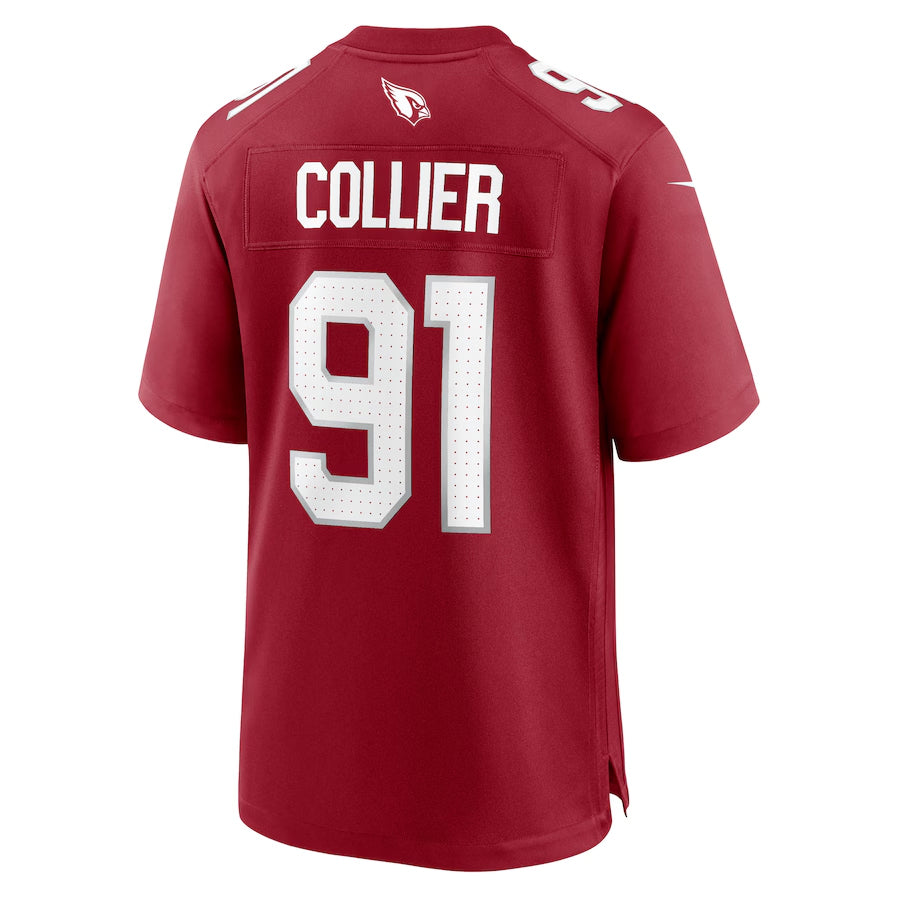 A.Cardinals #91 L.J. Collier Player Cardinal Game Home Gdoa Stitched Jerseys