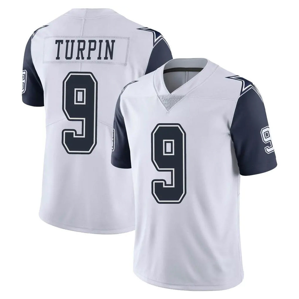 D.Cowboys #9 KaVontae Turpin Player White-Navy Limited Color Rush Vapor Untouchable Home Game Gdoa Stitched Jerseys