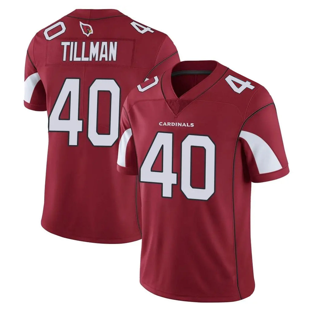 A.Cardinals #40 Pat Tillman Player Cardinal Vapor Limited Home Game  Gdoa Stitched Jerseys