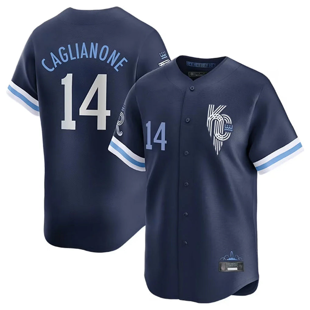 KC.Royals #14 Jac Caglianone Player Navy City Connect Limited Home Gdoa Stitched Jerseys