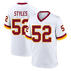 W.Commanders #52 Sonny Styles Player White Home Game Gdoa Stitched Jerseys