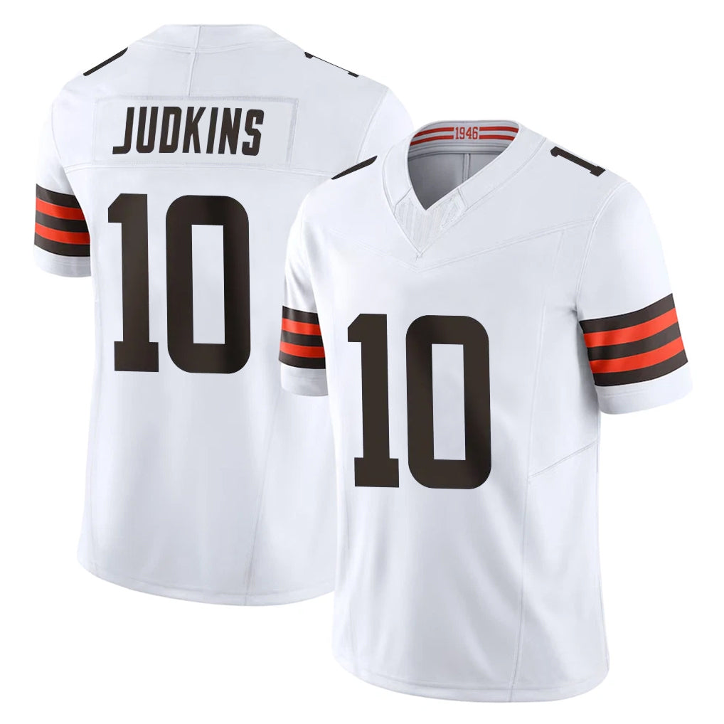 C.Browns #10 Quinshon Judkins Player White Vapor F.U.S.E. Limited Home Game Gdoa Stitched Jerseys