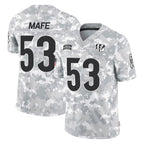 C.Bengals #53 Boye Mafe Player Arctic Camo Salute to Service Limited Gdoa Stitched Jerseys