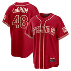 T.Rangers #48 Jacob deGrom Player Red 2026 City Connect Limited Fdoa Stitched Jerseys
