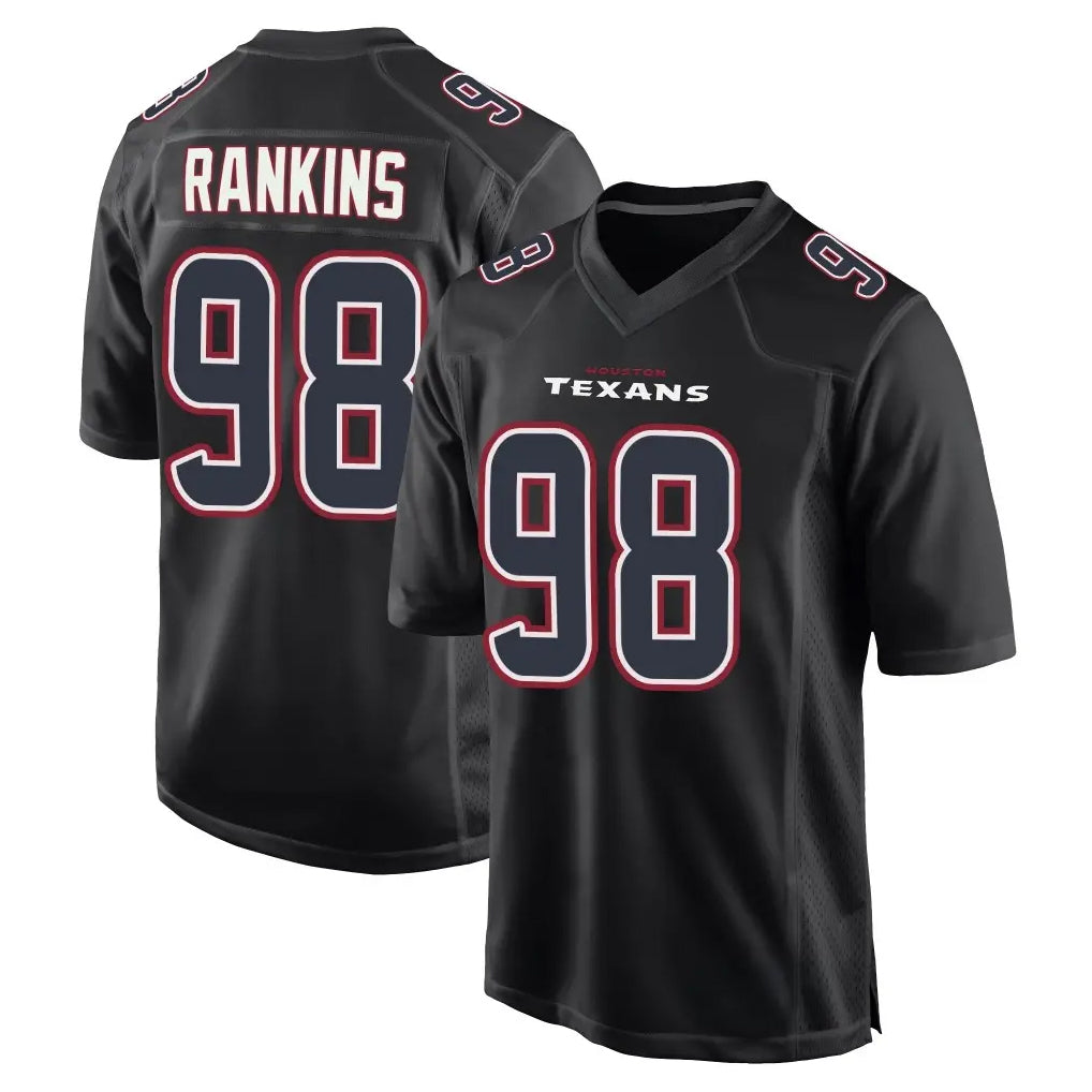 H.Texans #98 Sheldon Rankins Player Black Fashion Home Game Gdoa Stitched Jerseys