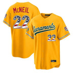 Athletics #22 Jeff McNeil Player Gold USA 250 Fourth of July Home Game Gdoa250Ys Stitched Jerseys
