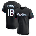 M.Marlins #18 Griffin Conine Player Black Vapor Home Limited Elite Fdoa Stitched Jerseys