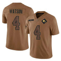 C.Browns #4 Deshaun Watson Player Brown Salute to Service Limited Home Game Gdoa Stitched Jerseys