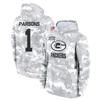 GB.Packers #1 Micah Parsons Player Arctic Camo Salute to Service Hoodies Limited Game Gdoa Stitched Jerseys