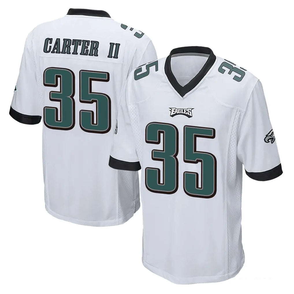 P.Eagles #35 Michael Carter II Player White Home Game Gdoa Stitched Jerseys