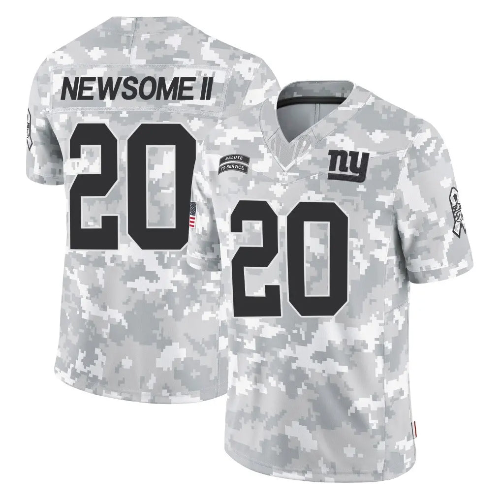 NY.Giants #20 Greg Newsome II Player Arctic Camo Salute To Service Limited Game Gdoa Stitched Jerseys