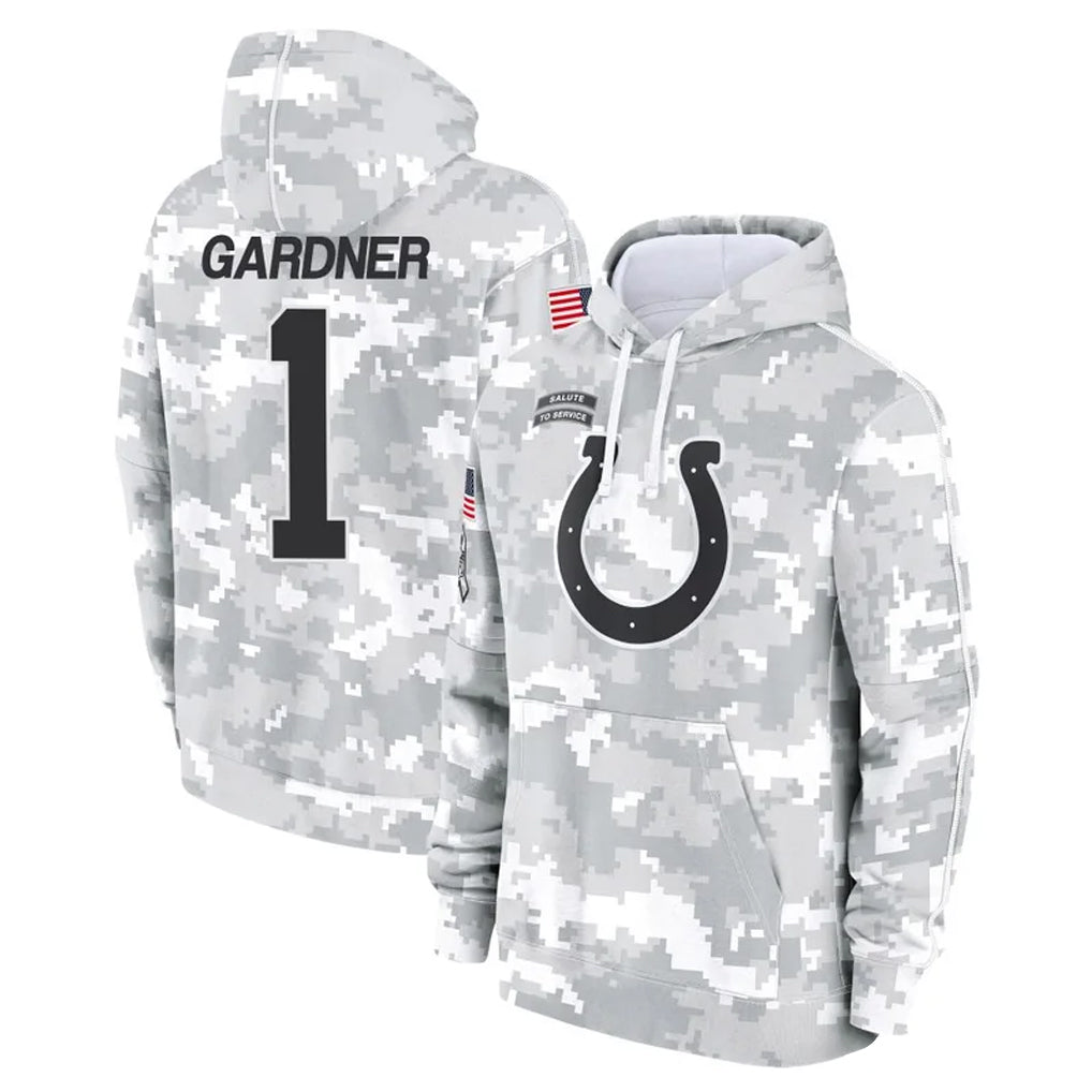 IN.Colts #1 Sauce Gardner Player Arctic Camo Salute to Service Hoodies Limited Game Gdoa Stitched Jerseys